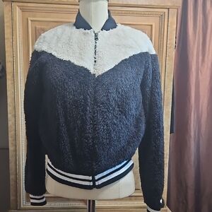 Nike Black and White Teddy Jacket